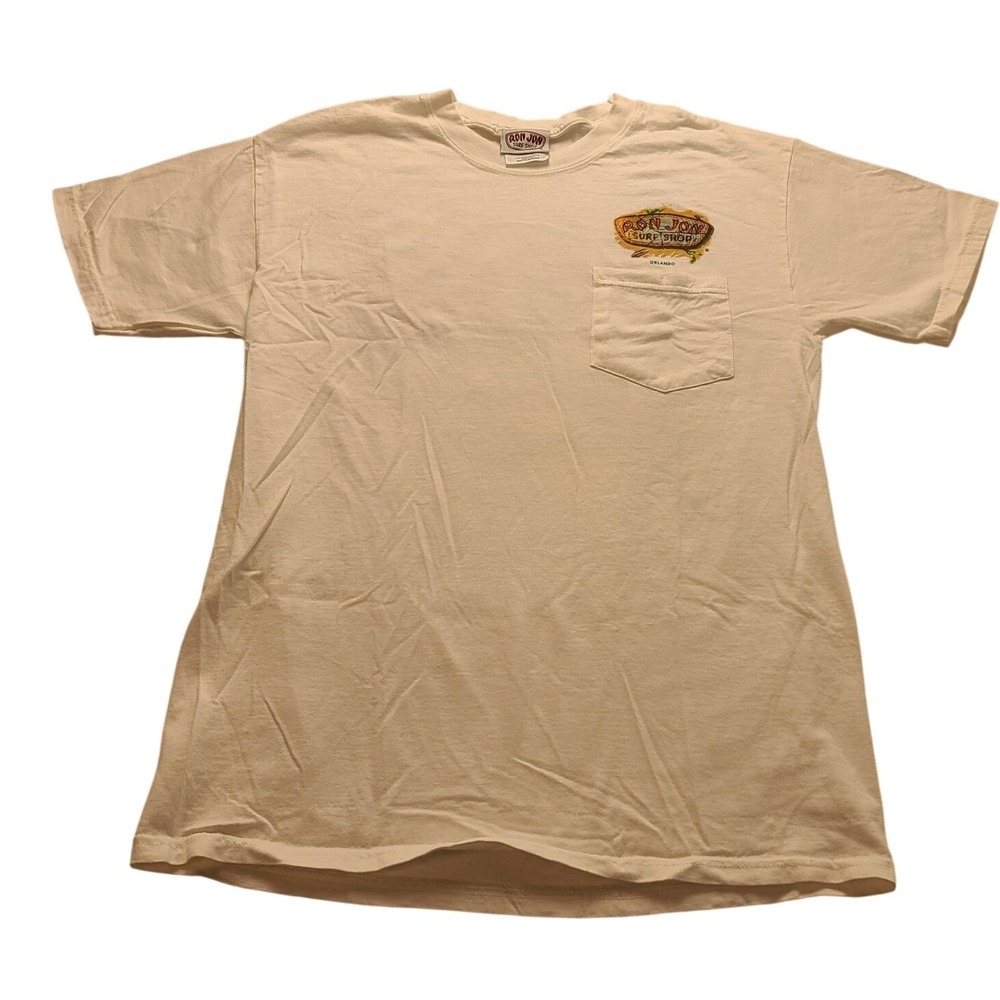 Ron Jon Surf Shop Orlando Pocket T-Shirt Mens Medium White Short Sleeve Cotton